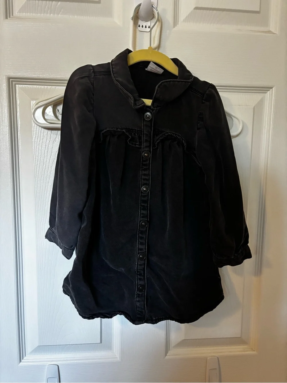 2 Girls' Long-Sleeve Denim Dresses